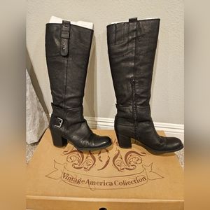 Black leather Nine West boots👢